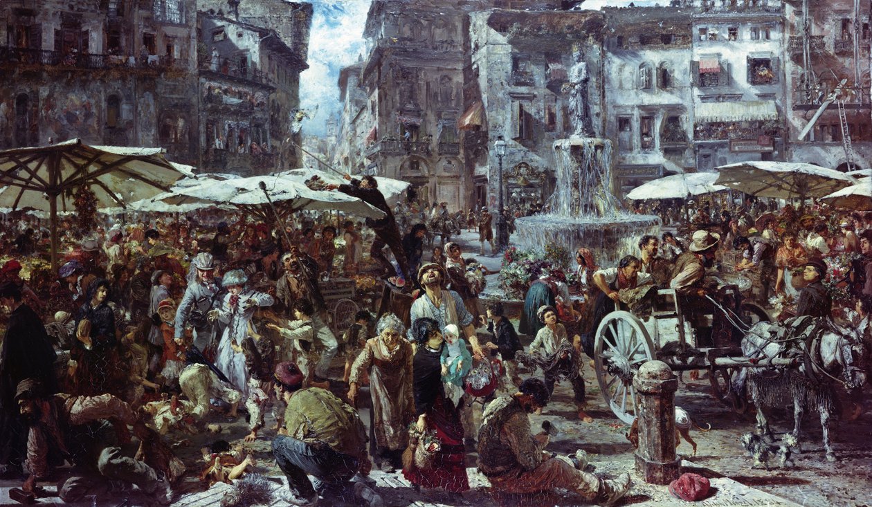 Markedet i Verona av Adolph Menzel