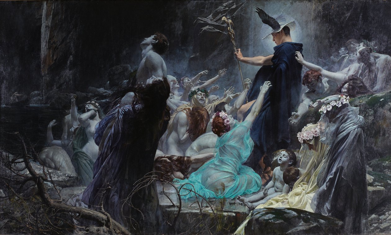 Sjeler ved bredden av Acheron av Adolph Hiremy-Hirschl