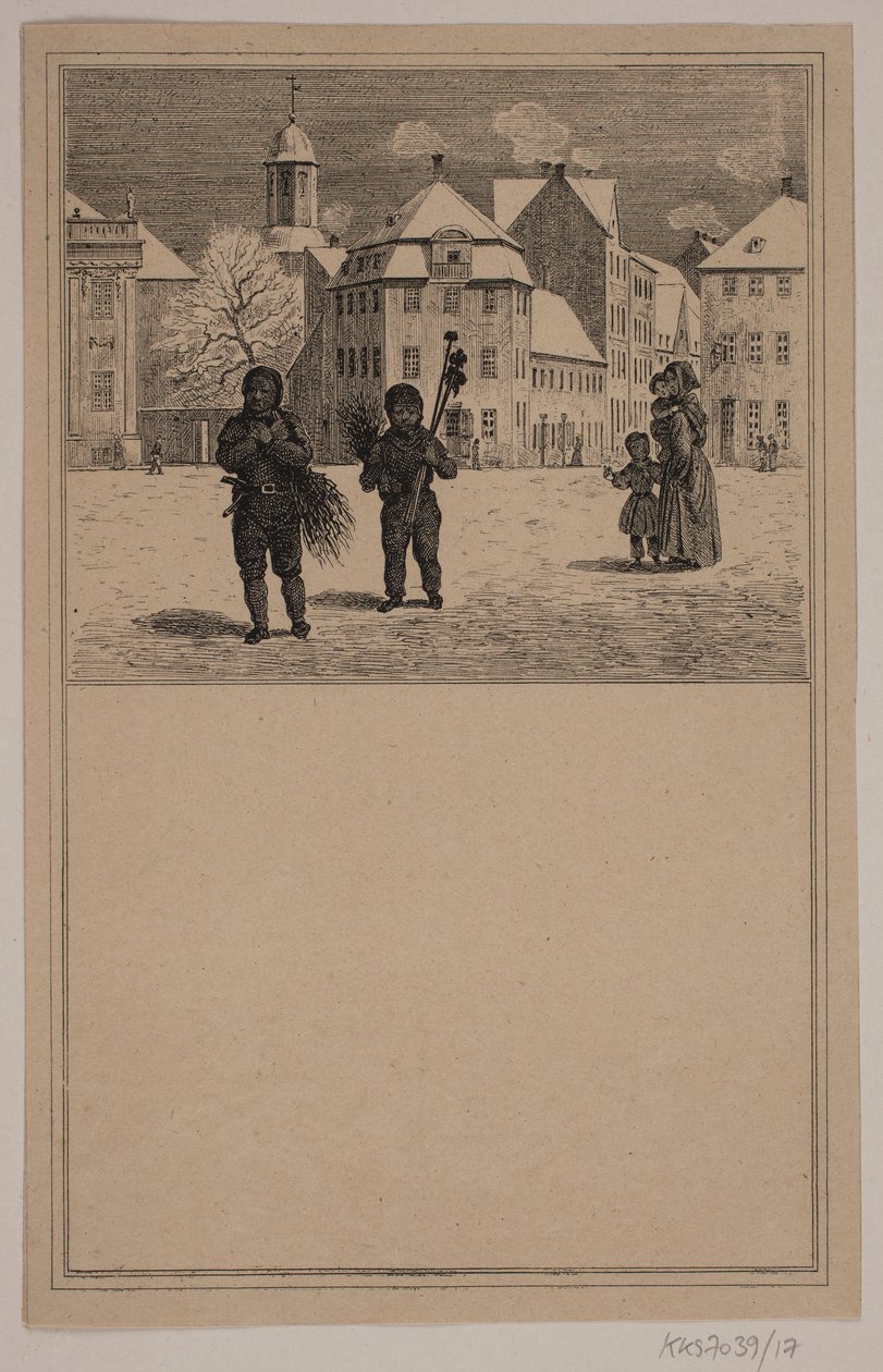 Skorsteinsfeieren. Nei. 16 i Chr. Winther og M. Rørbye, "25 bilder for små barn" av Johan Adolph Kittendorff