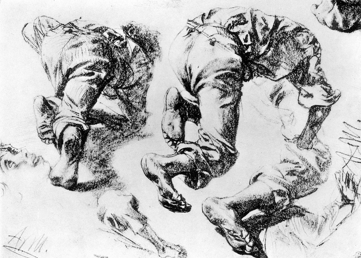 En side med skisser, 1913. av Adolph Menzel