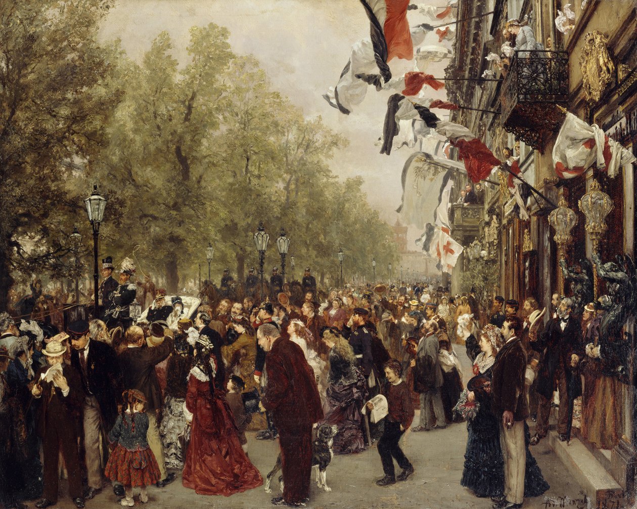 Kong Vilhelm Is avreise til hæren 31. juli 1870 av Adolph Menzel