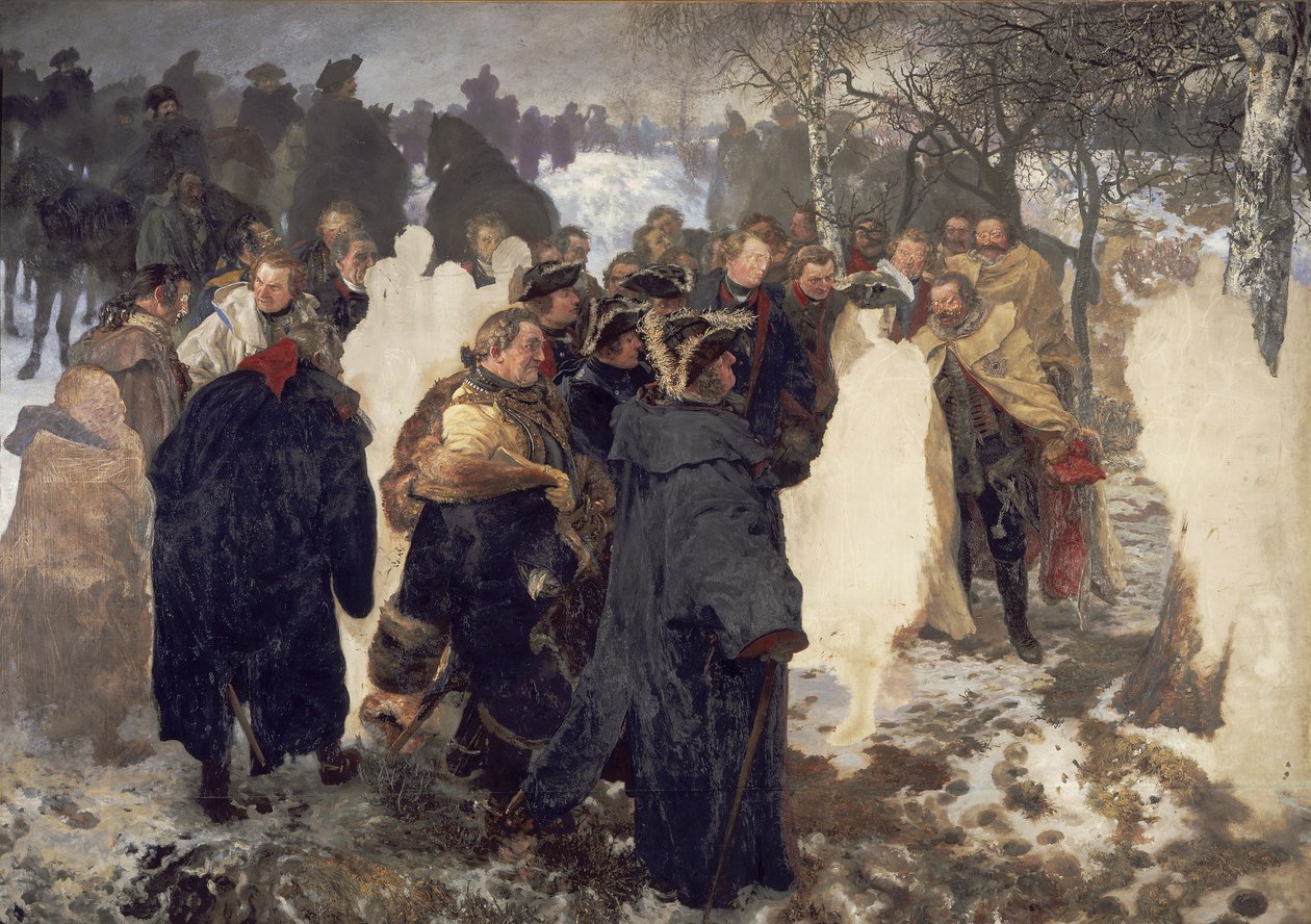 Fredrik den stores tale til generalene sine før slaget ved Leuthen i 1757. Ufullført av Adolph Menzel