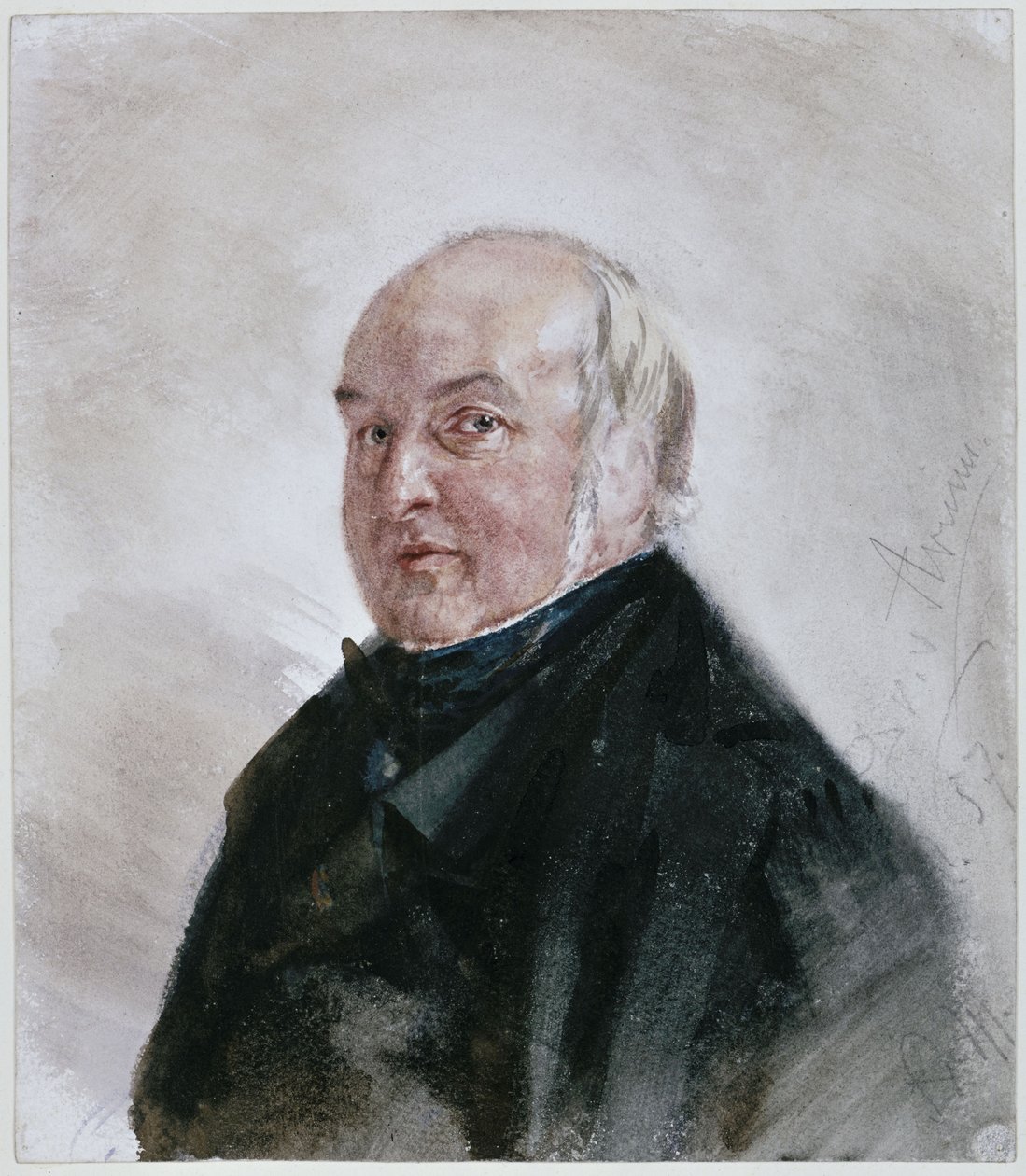 Portrett av dr. von Arnim, brystbilde vendt mot venstre av Adolph Menzel