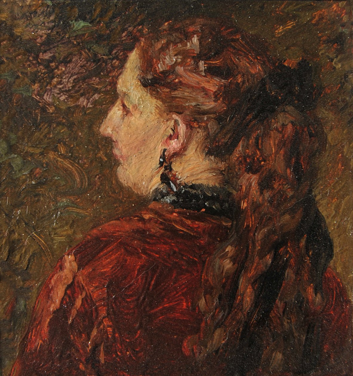 Portrett av en dame. Miniatyr fra Löwe-samlingen av Adolph Menzel