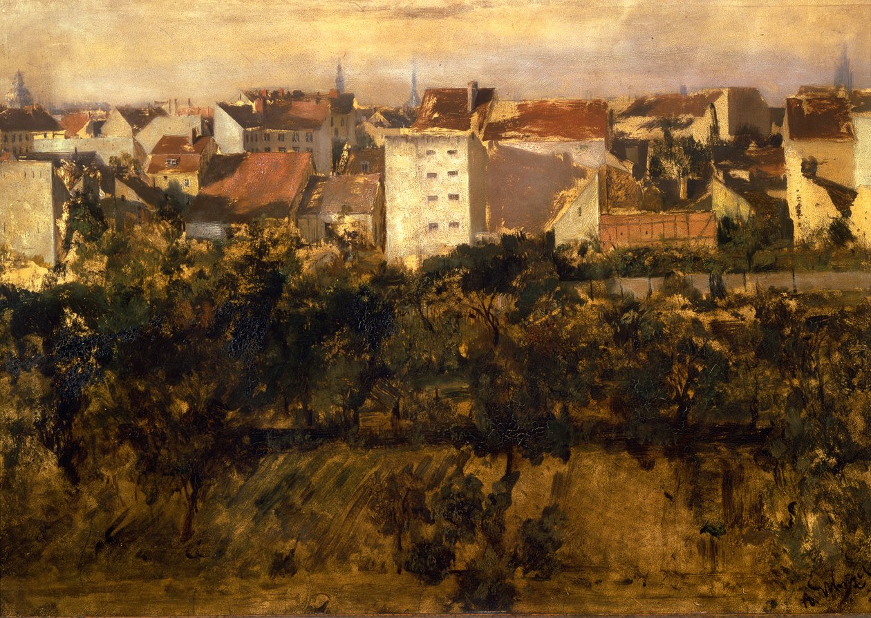 Utsikt over bakgårdshus av Adolph Menzel