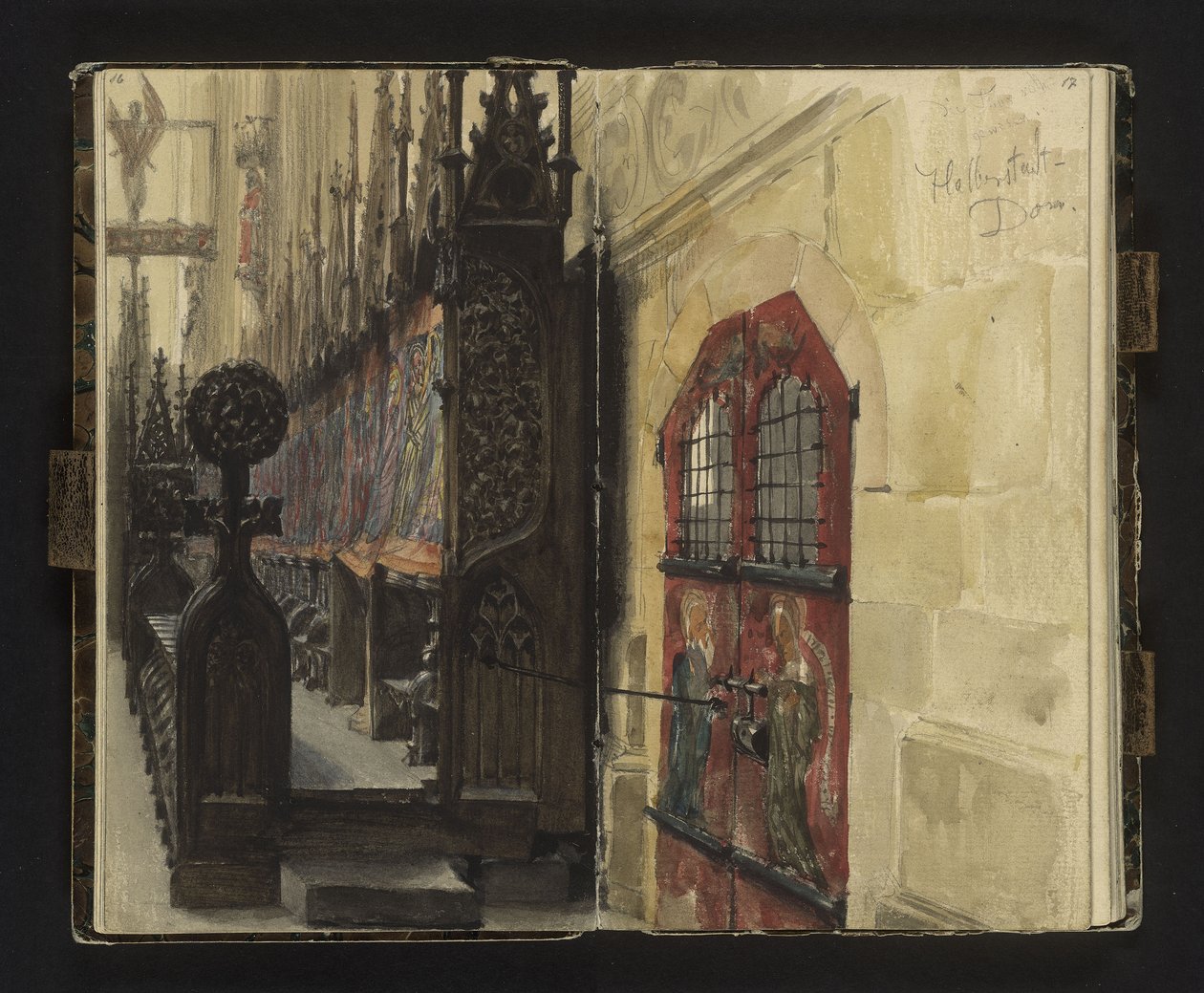 Utsikt over korstolene i Halberstadt domkirke av Adolph Menzel