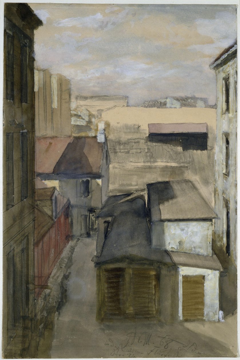 Utsikt fra vinduet i Luisenstraße 24 av Adolph Menzel