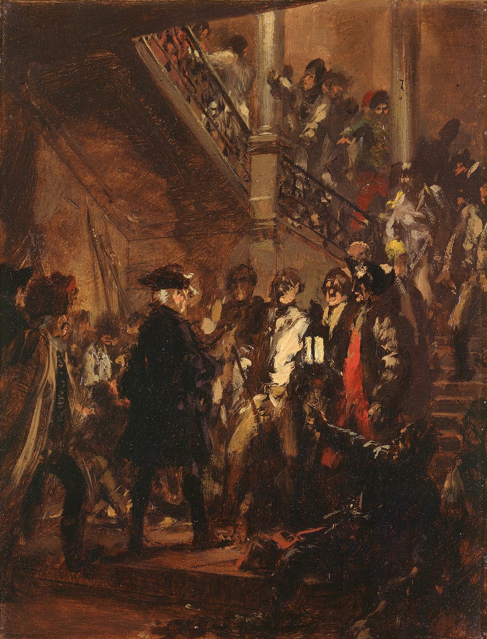 God kveld, mine herrer! (Fredrik den store i Lissa). Skisse av Adolph Menzel