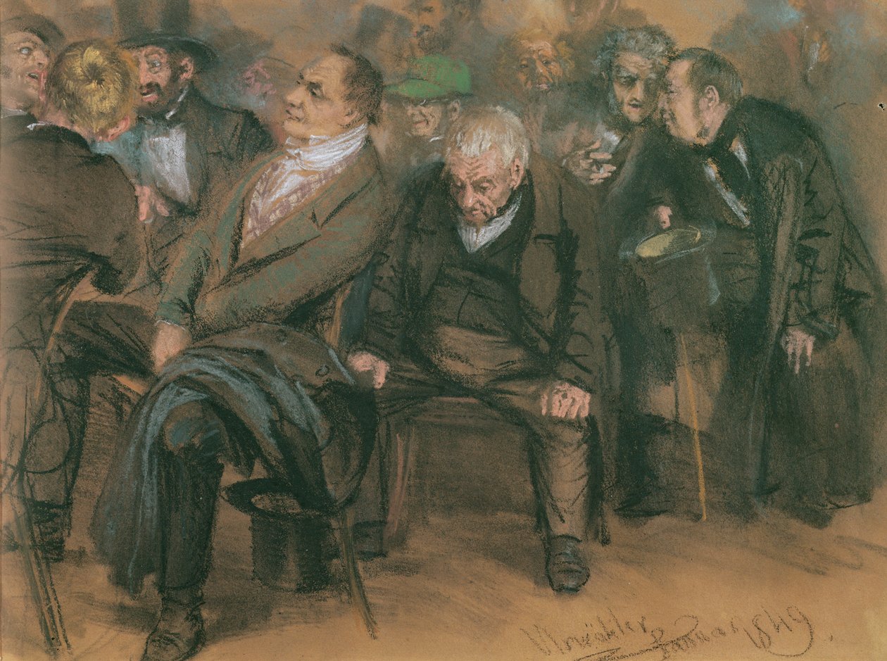 Borgerlige tyskere i et offentlig møte, 1849 (pastell på papir) av Adolph Menzel