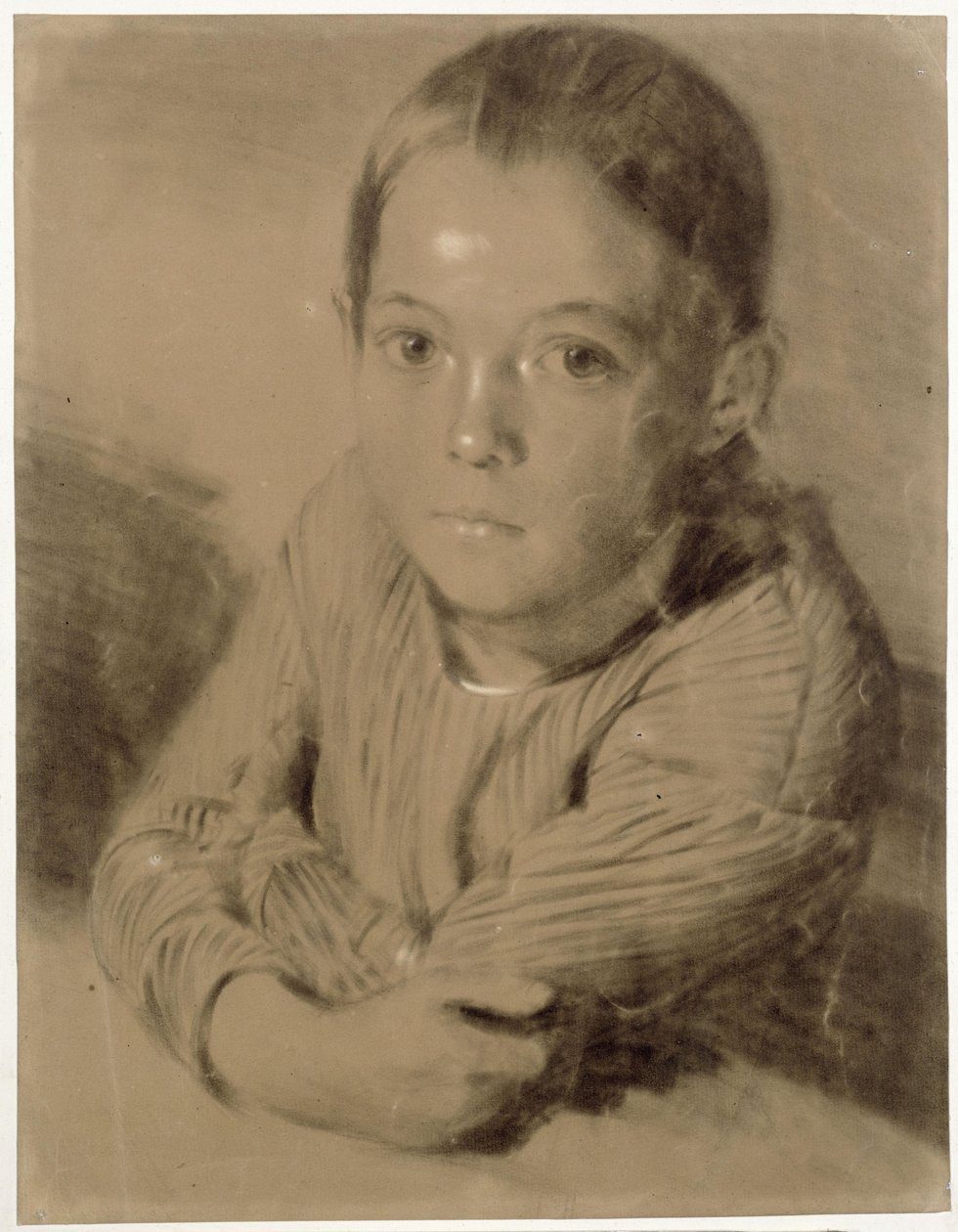 Brystbilde av en jente av Adolph Menzel