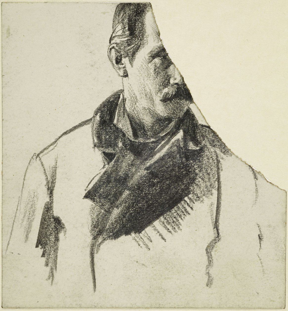 Brystbilde av en mann med bart, med hodet vendt mot høyre av Adolph Menzel