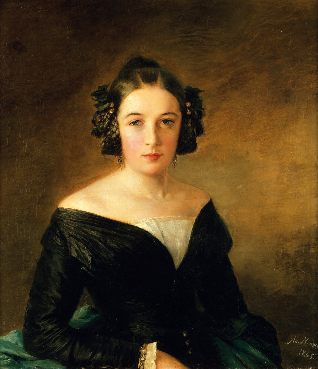 Portrett av en dame av Adolph Menzel