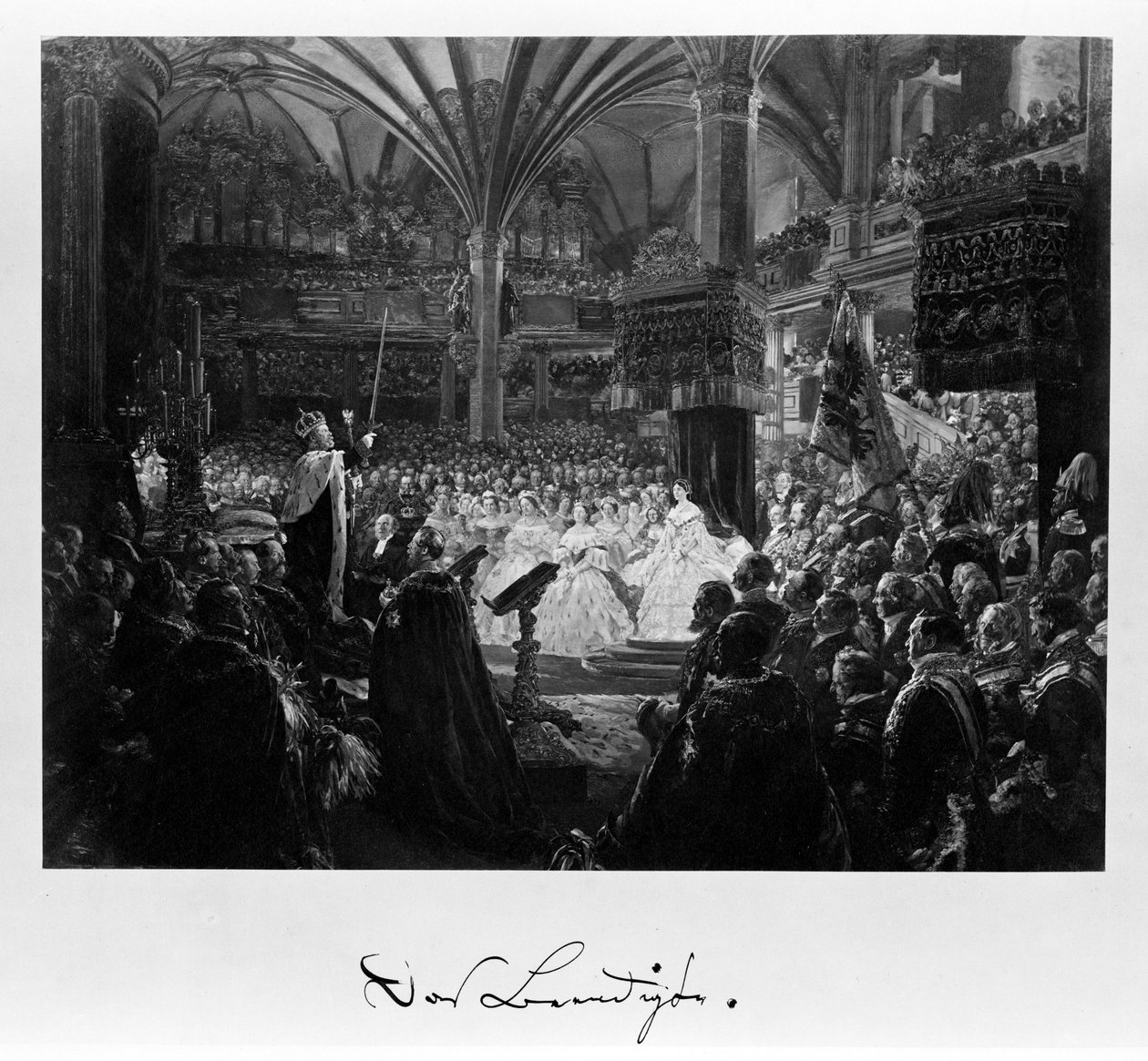 "Det fullførte verket"; fotografi fra kroningsalbumet av Adolph Menzel