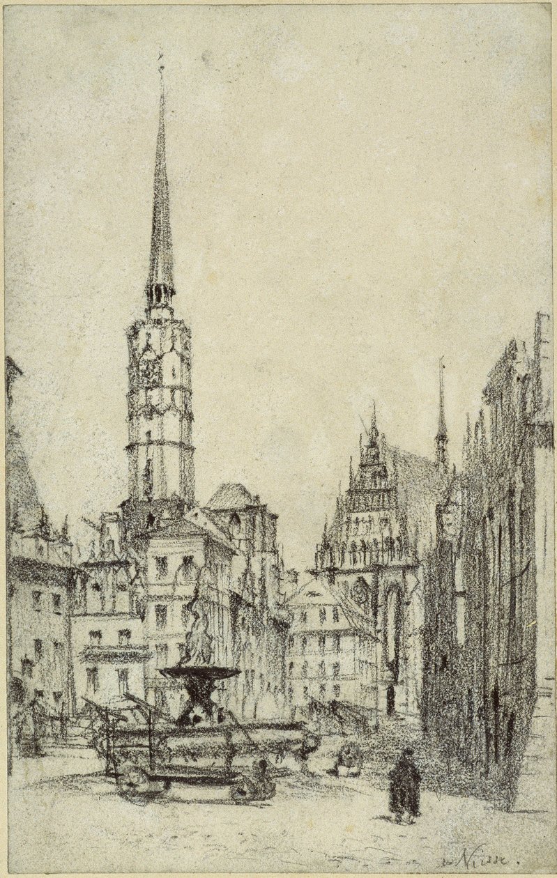 Markedsplassen i Nysa av Adolph Menzel