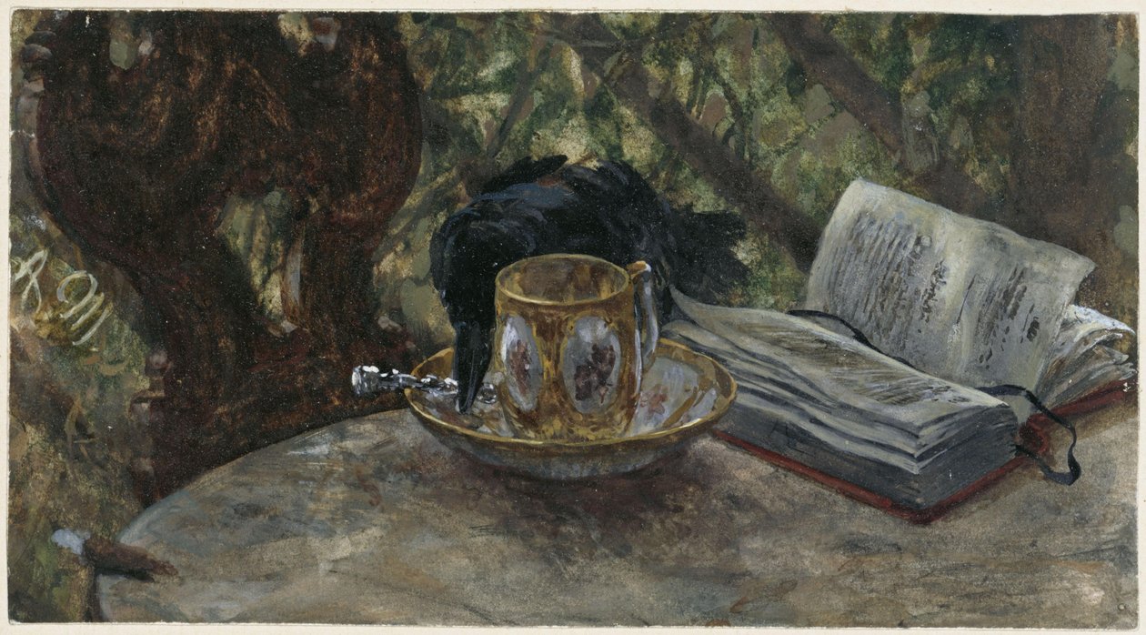 Ravnen som stjeler en sølvskje. Fra "Barnealbumet" av Adolph Menzel