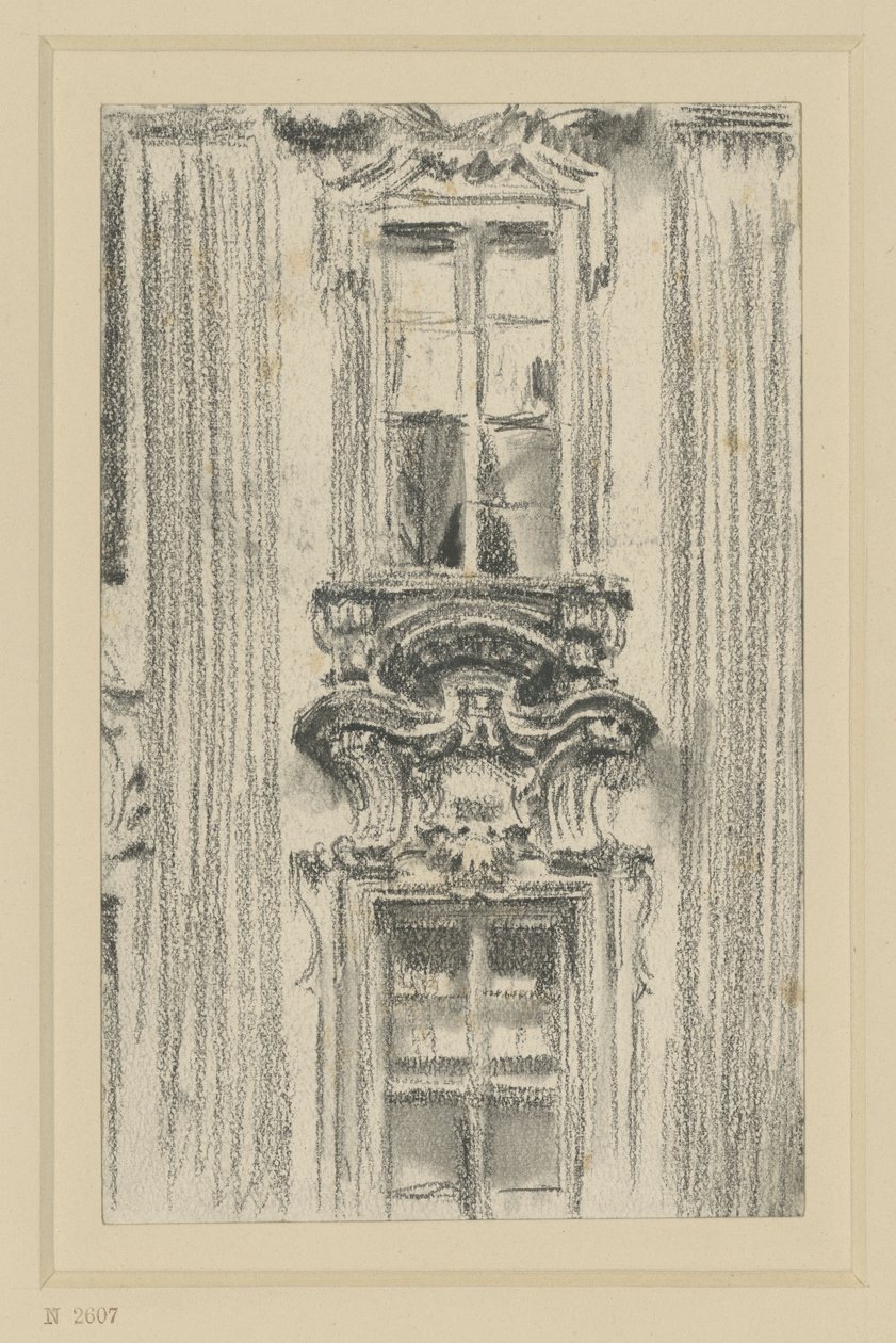 Detalj av fasaden til British Hotel i Dresden av Adolph Menzel