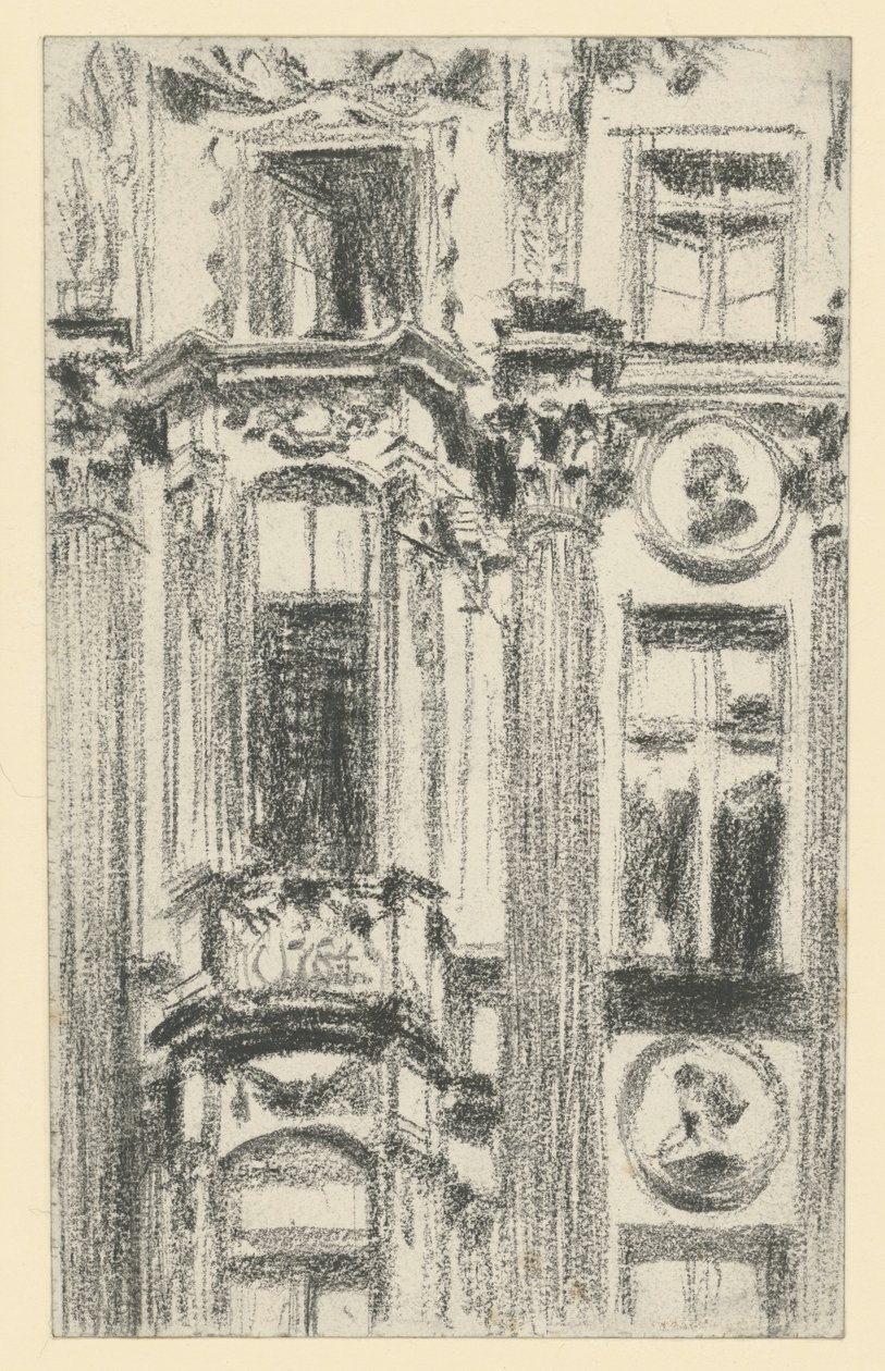Detalj av den midtre utstikkingen på Palais du Saxe i Dresden av Adolph Menzel