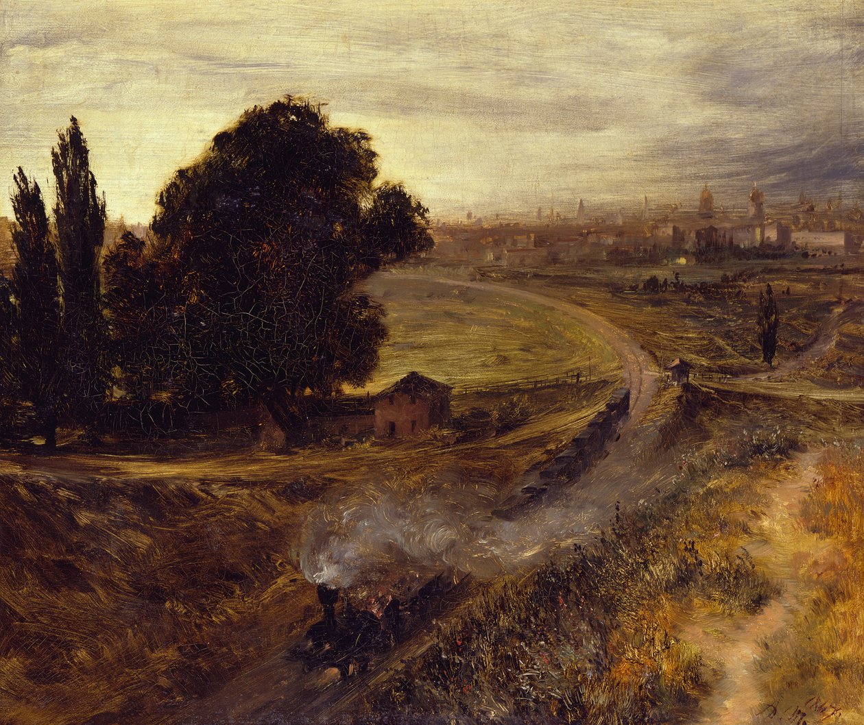 Jernbanen Berlin-Potsdam av Adolph Menzel