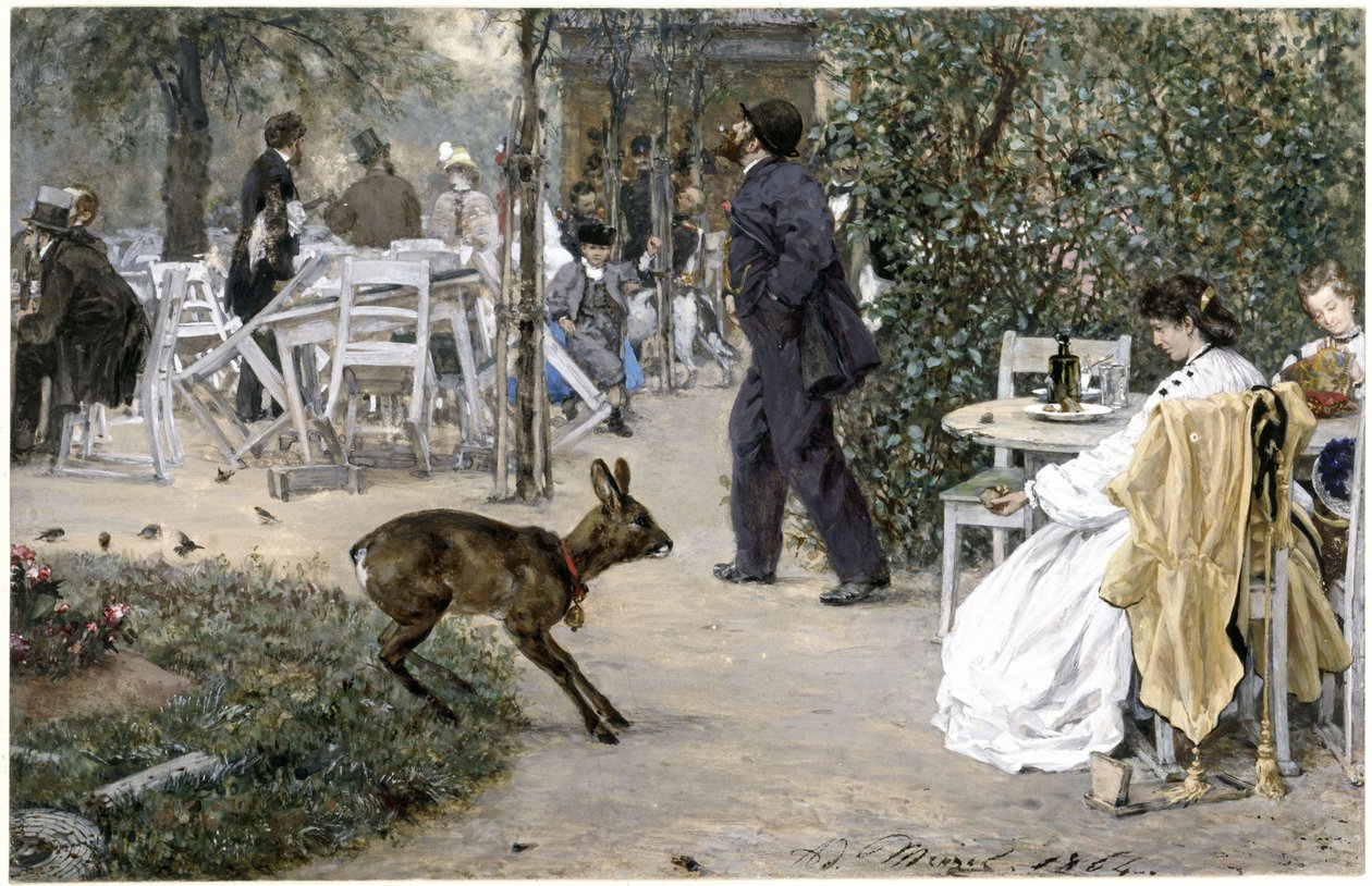 Moritzhof hage- og restaurantvirksomhet. Fra «Barnealbumet» av Adolph Menzel