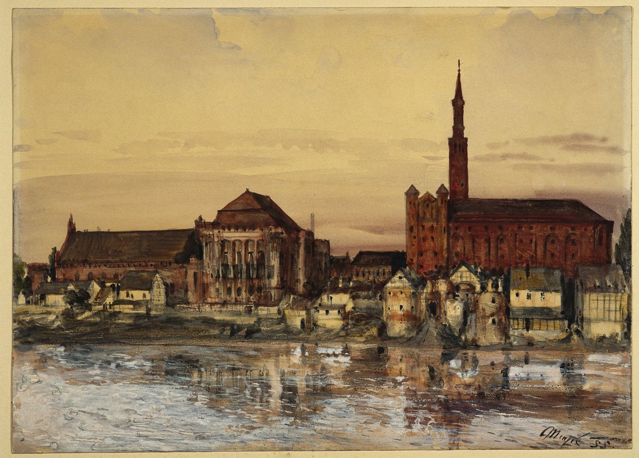 Marienburg ved Nogats bredd av Adolph Menzel