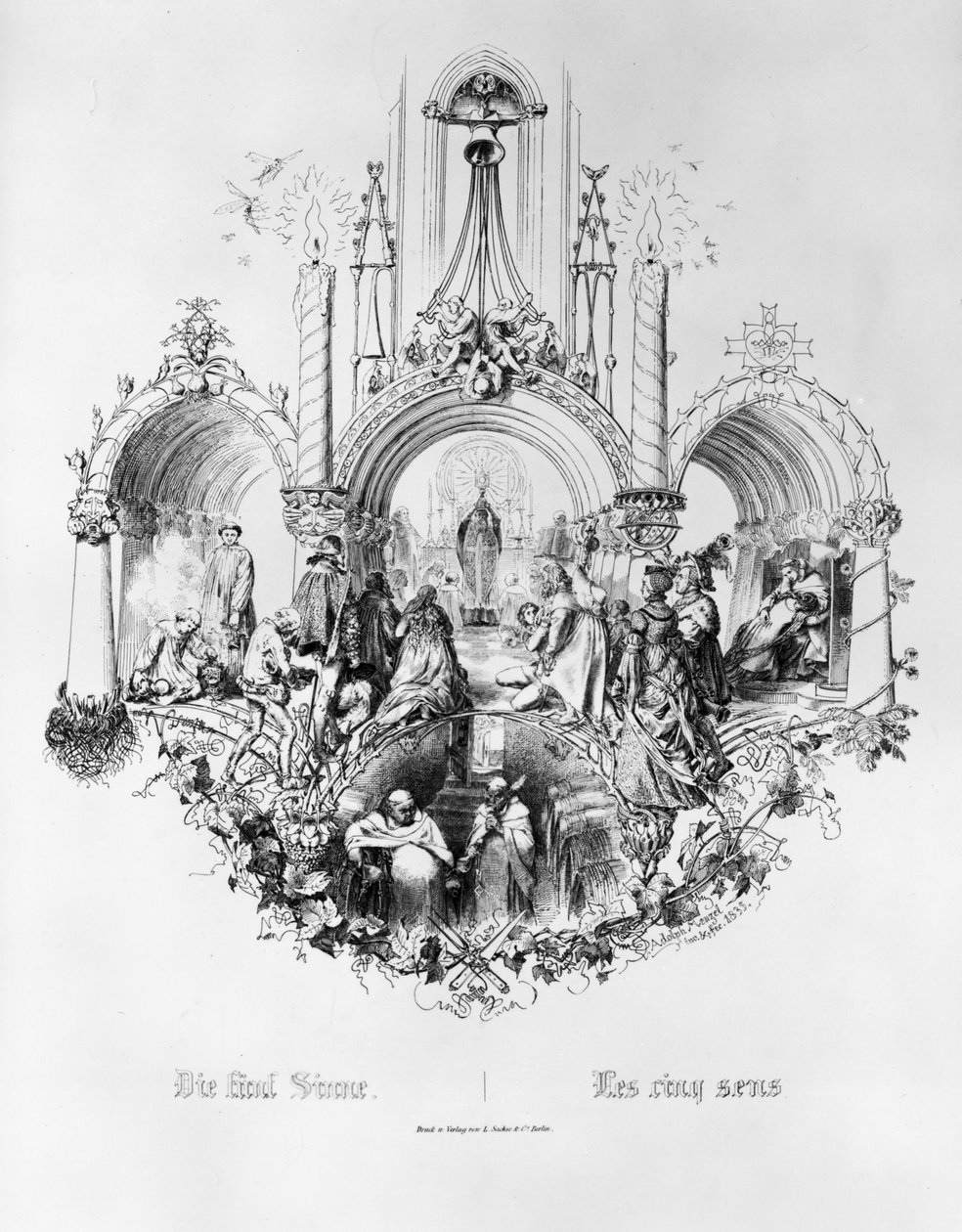 De fem sansene av Adolph Menzel