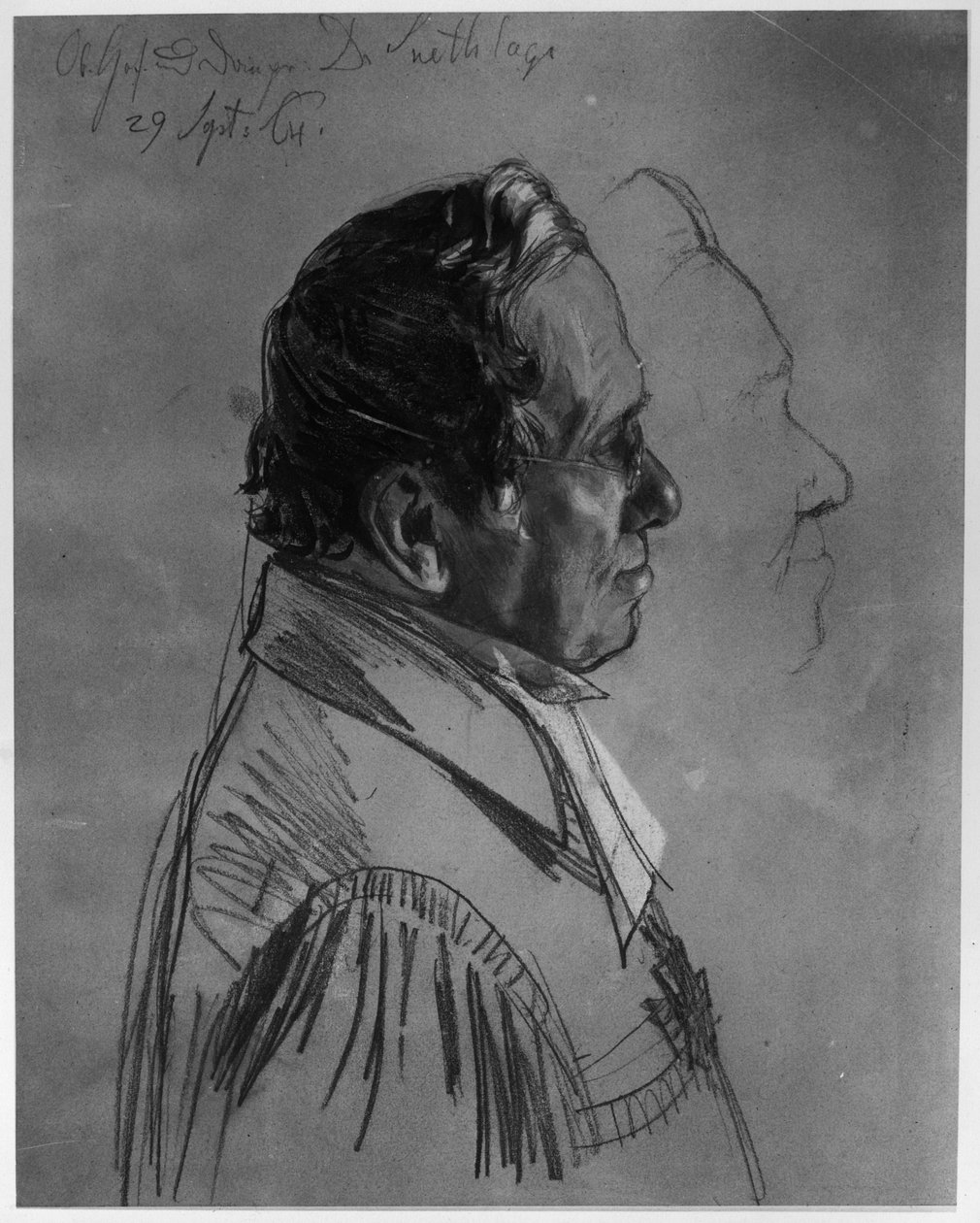 Dr. Karl Wilhelm Moritz Snethlage. Studie til maleriet «Kroningen av Wilhelm I i Königsberg» av Adolph Menzel