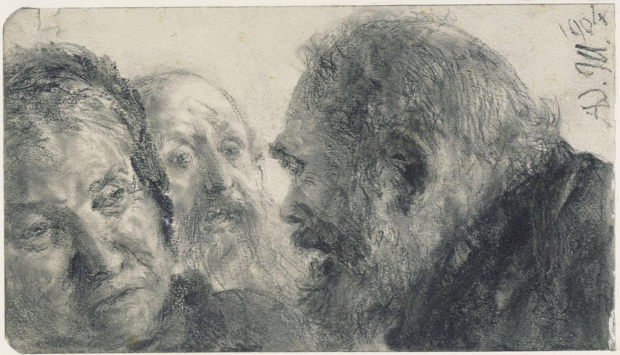 Tre hoder av Adolph Menzel