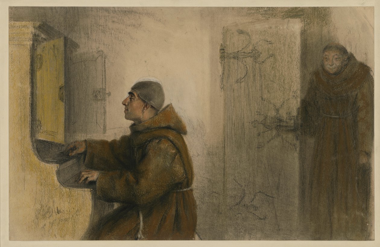 En blind munk som spiller orgel av Adolph Menzel
