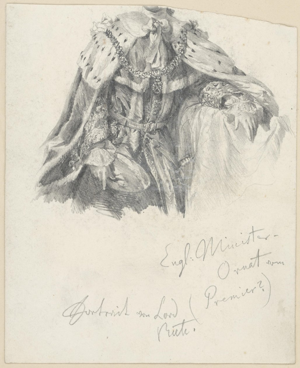 Engelsk ministerdrakt fra portrettet av Lord Bute av Adolph Menzel