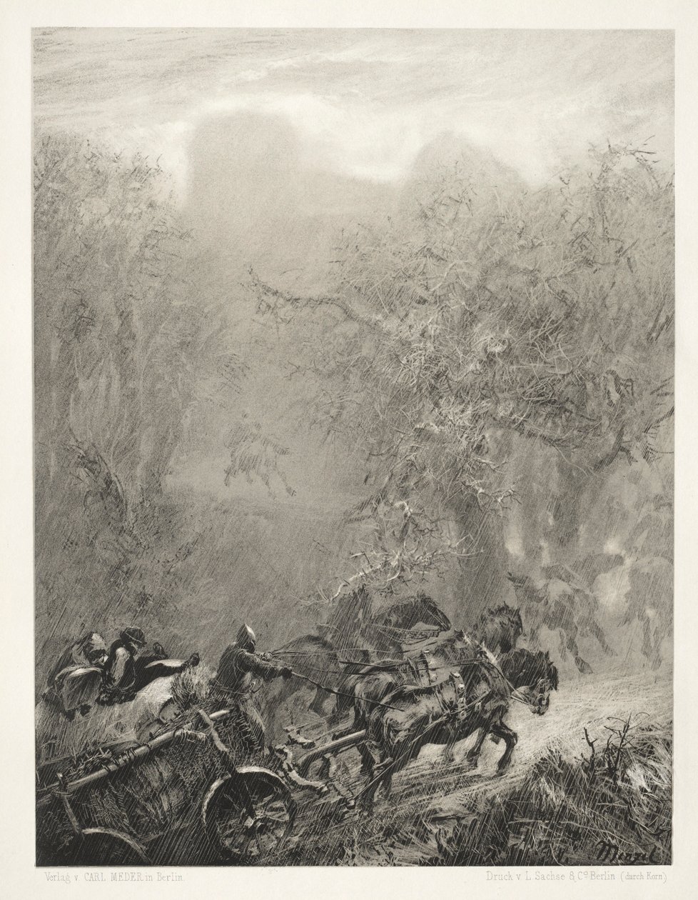 Essay om Stone with Brush and Scraper: The Convoy of Prisoners through a Woods, 1851. av Adolph Menzel