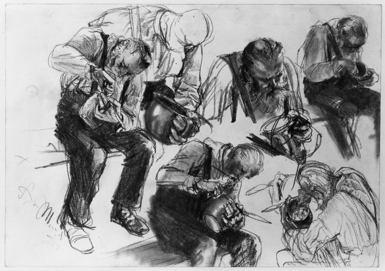 Spisende arbeider i flere perspektiver. Studie til «Jernvalseverket. Moderne kykloper» av Adolph Menzel