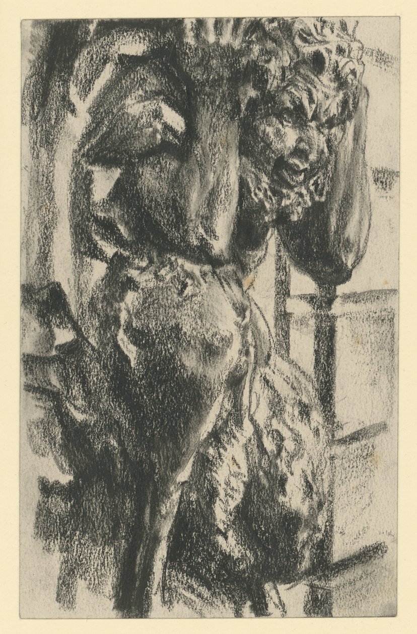 Faun som atlas ved den nordøstlige arkaden i Zwinger i Dresden av Adolph Menzel