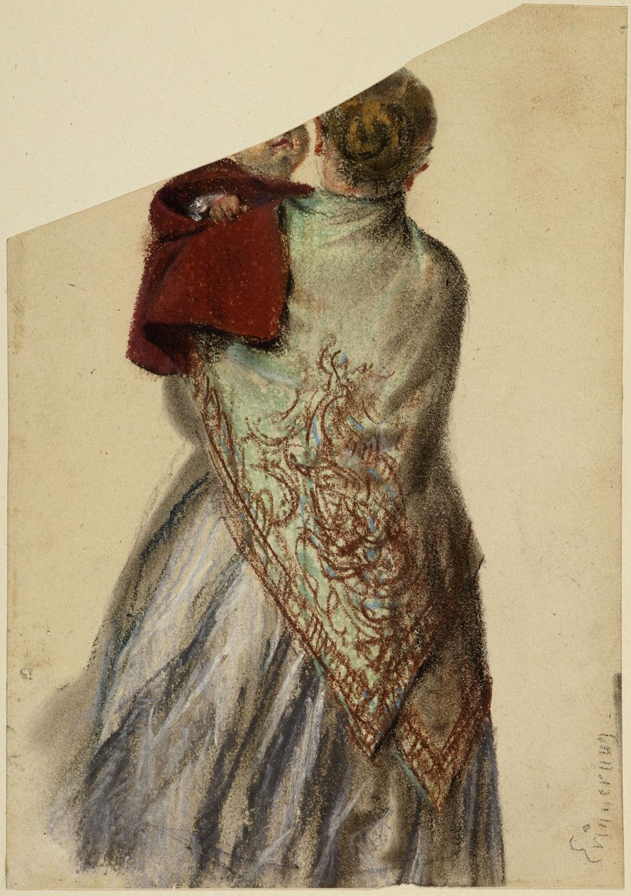 Kvinne med et lite barn i armene av Adolph Menzel