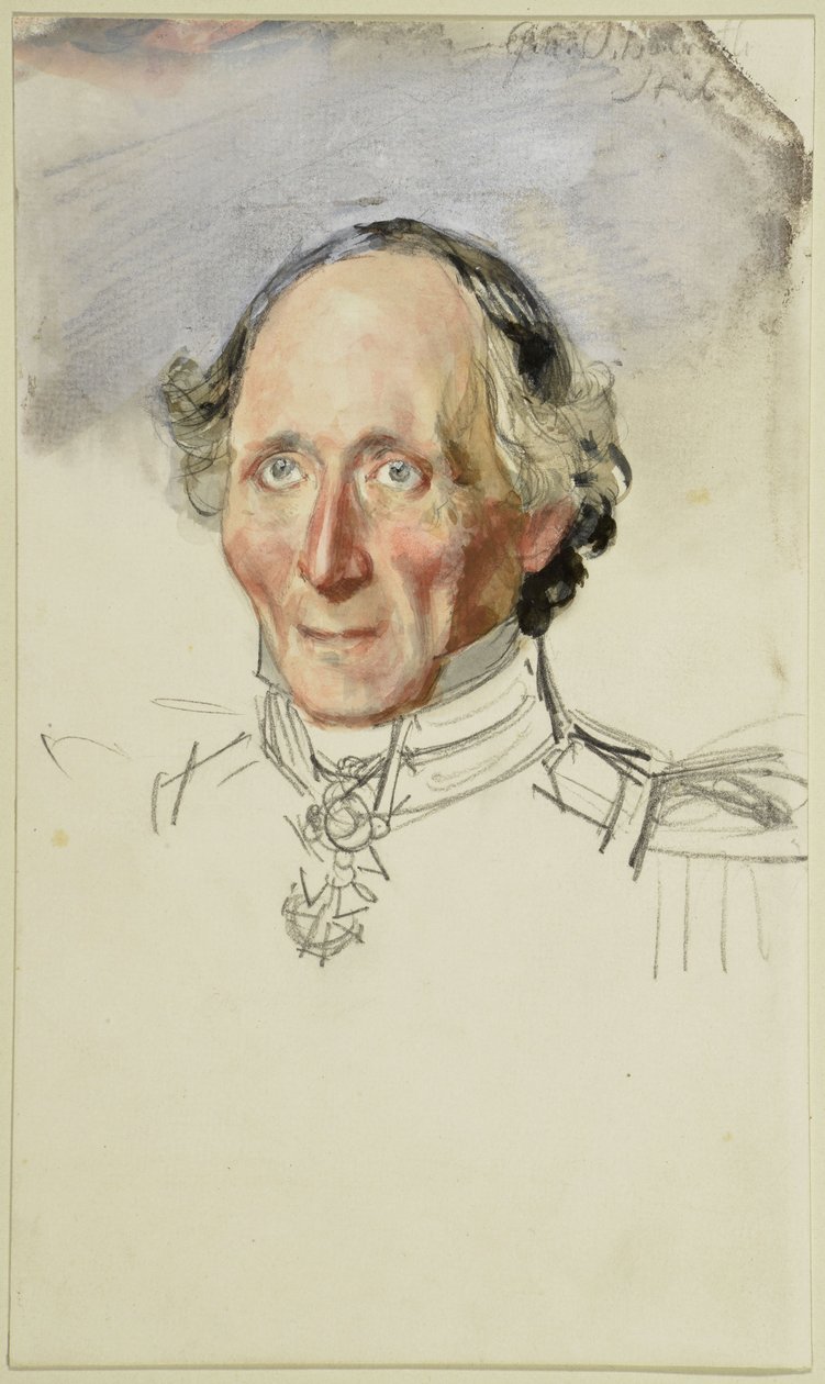 Friedrich August Stüler. Studie til maleriet "Kroningen av Vilhelm 1 i Königsberg" av Adolph Menzel
