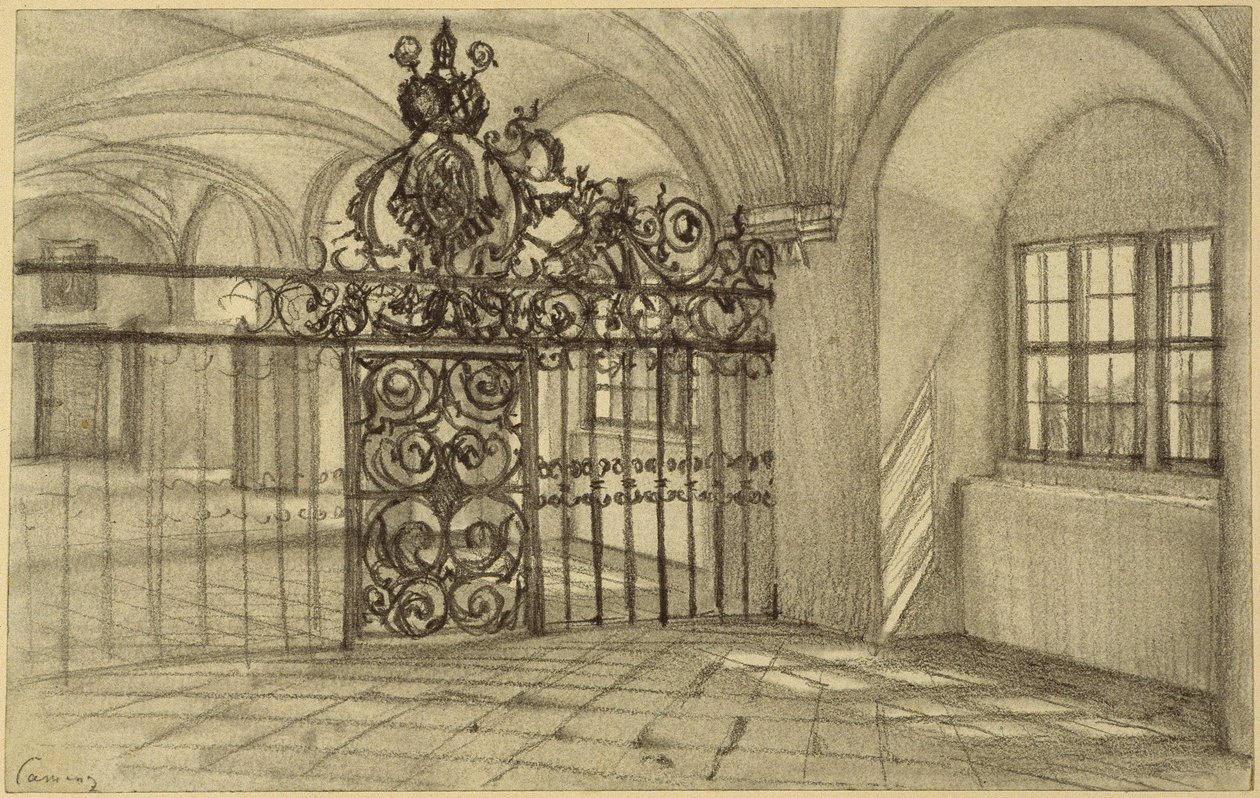 Den hvelvede salen i klosteret i Kamenz av Adolph Menzel