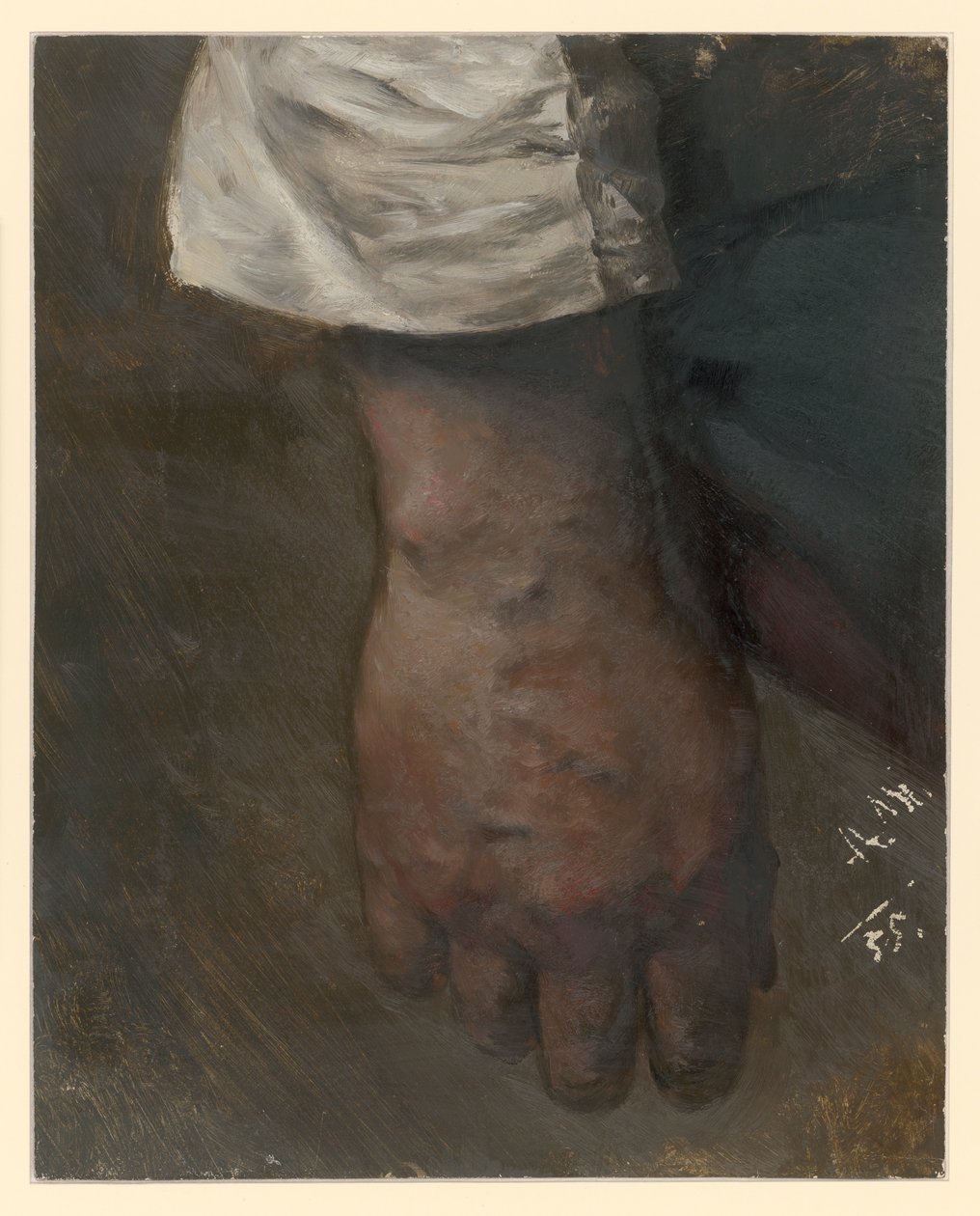 Nedhengende høyre hånd med vid ermeåpning av Adolph Menzel