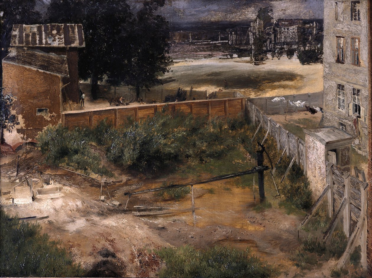 Bakbygning og gårdsplass av Adolph Menzel