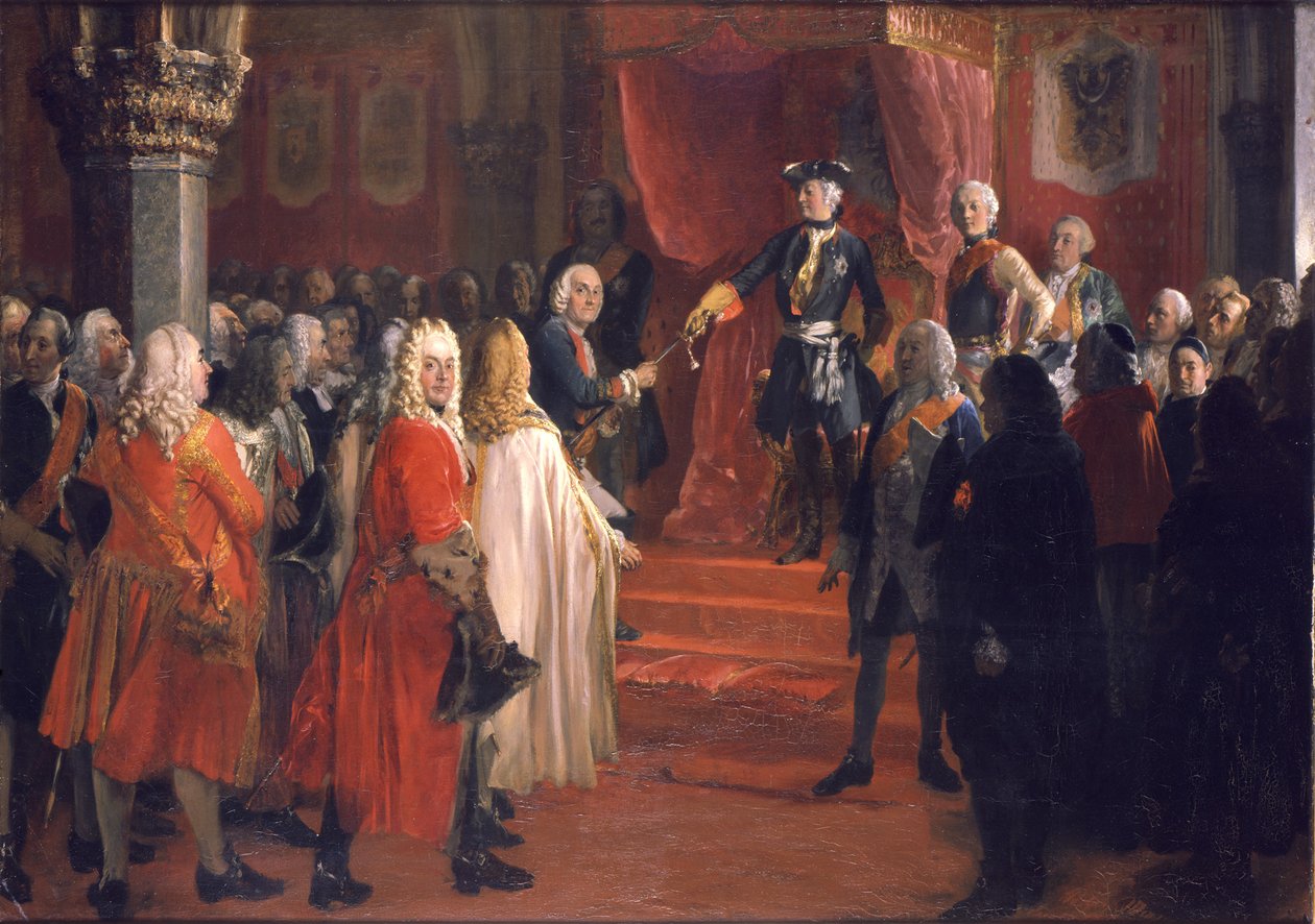 Hyllest til de schlesiske stendene av Adolph Menzel