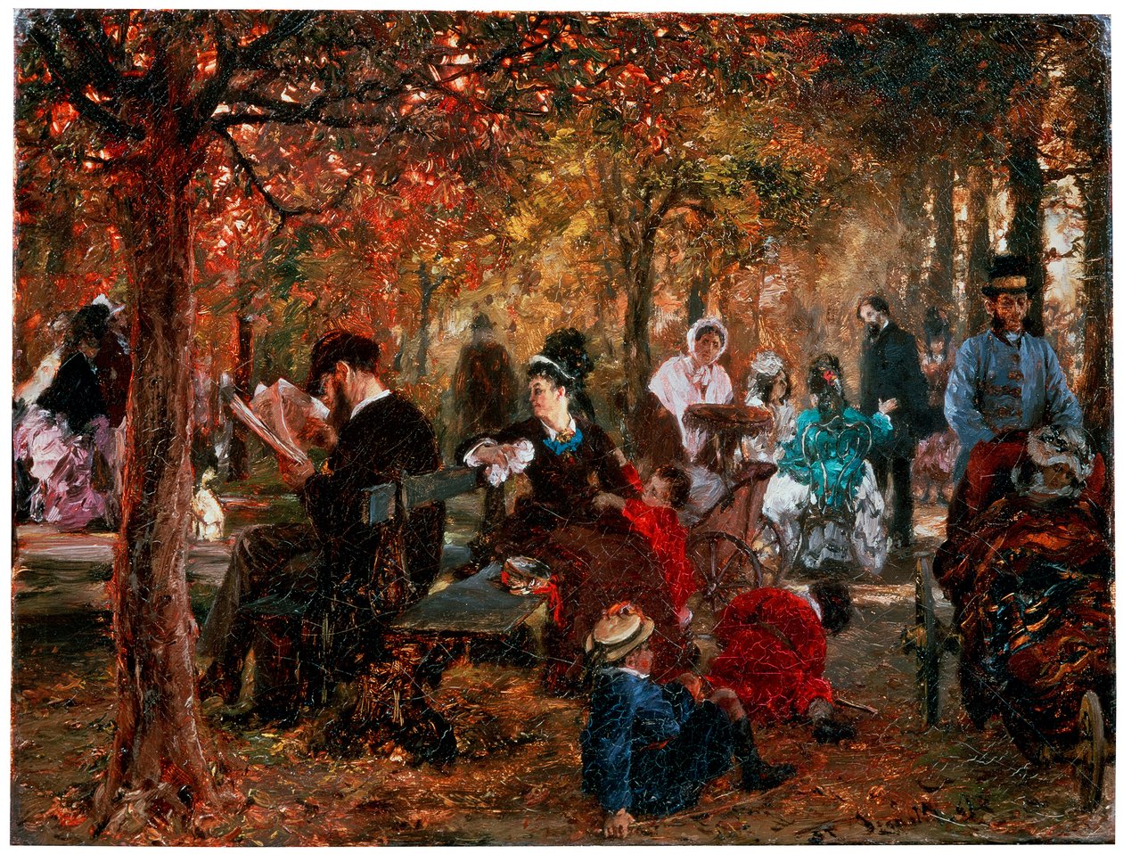 I Jardin de Luxembourg En erindring om Jardin de Luxembourg, 1876. av Adolph Menzel