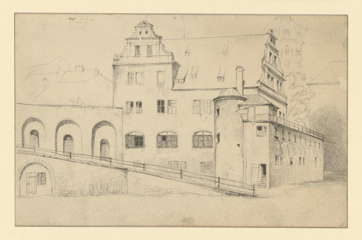 Kansellibygningen i Dresden, sett fra Stallhof av Adolph Menzel