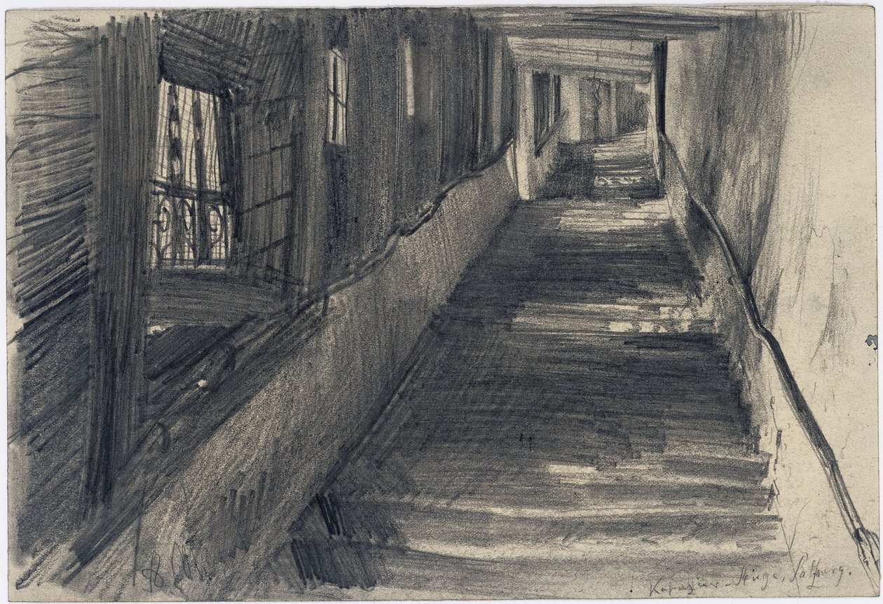 Kapusinertrappen i Salzburg av Adolph Menzel