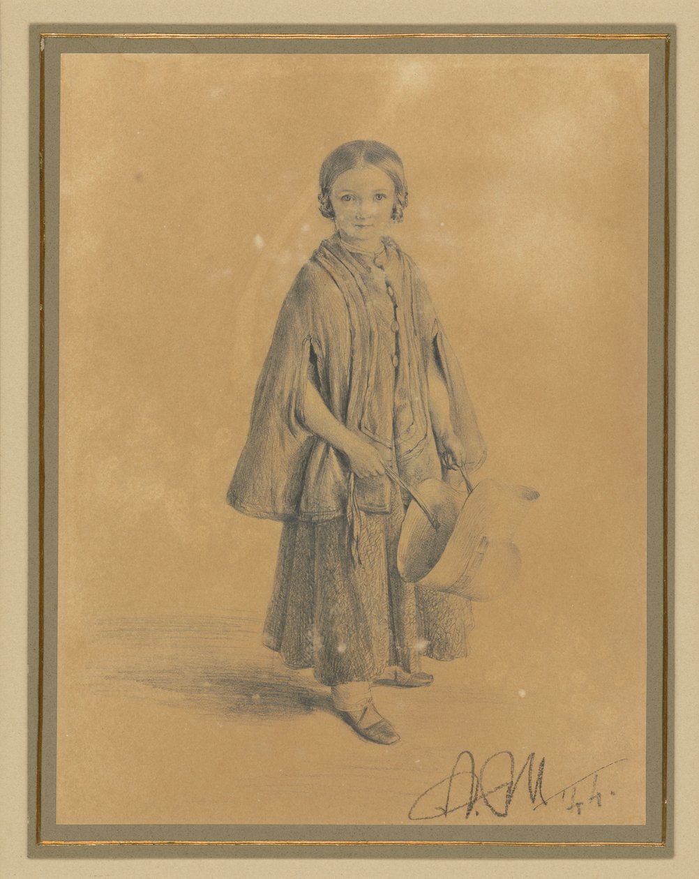 Barneportrett av Constanze Beling, født Martini. Datter av kretsdommer Carl Martini og hans kone Pauline Martini av Adolph Menzel