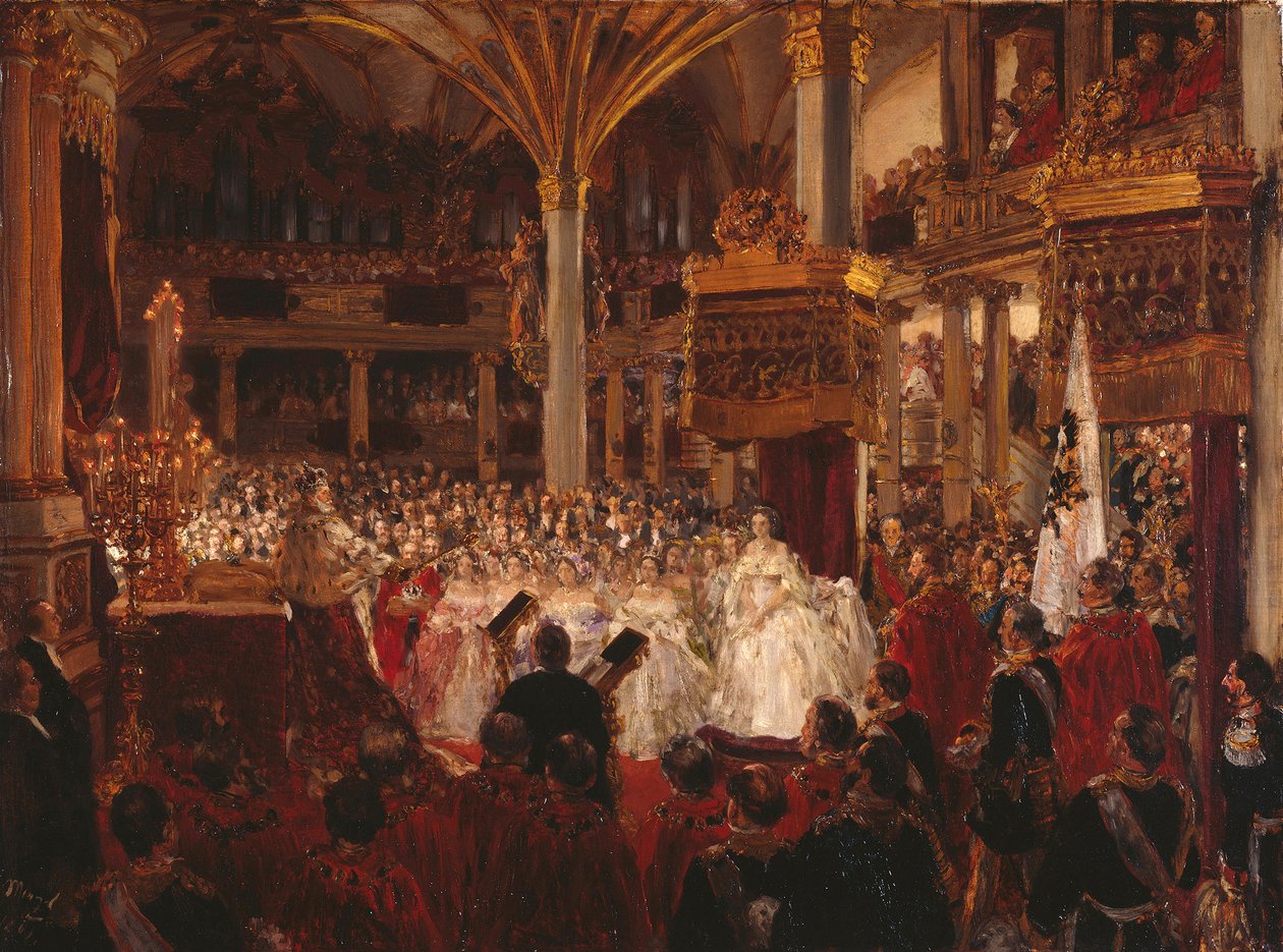 Kroningen av kong Vilhelm I i Königsberg (skisse) av Adolph Menzel