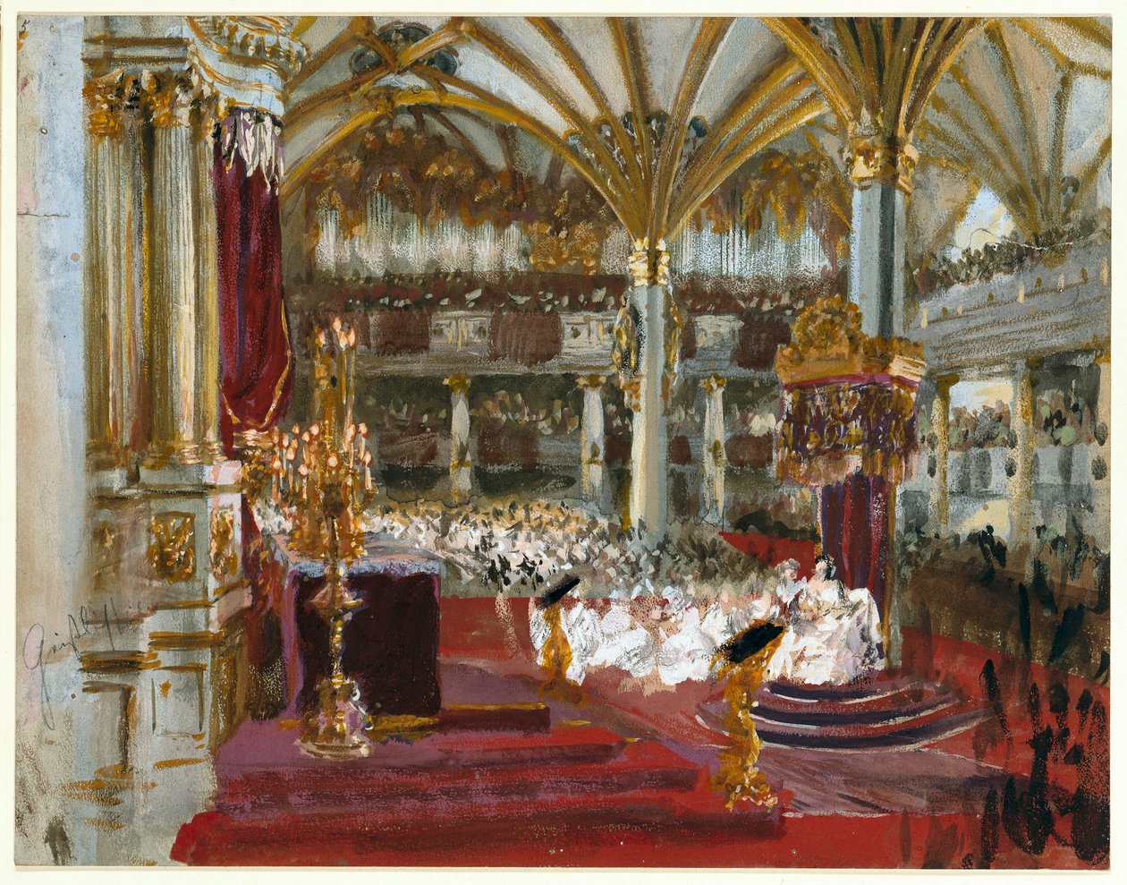 Kroningen av Vilhelm I i slottskirken i Königsberg 1861 av Adolph Menzel