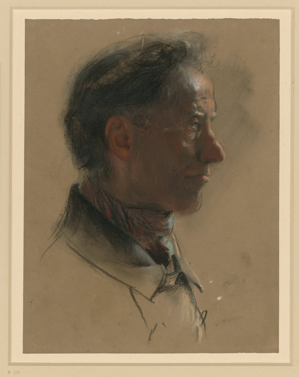 Mannshode vendt mot høyre av Adolph Menzel