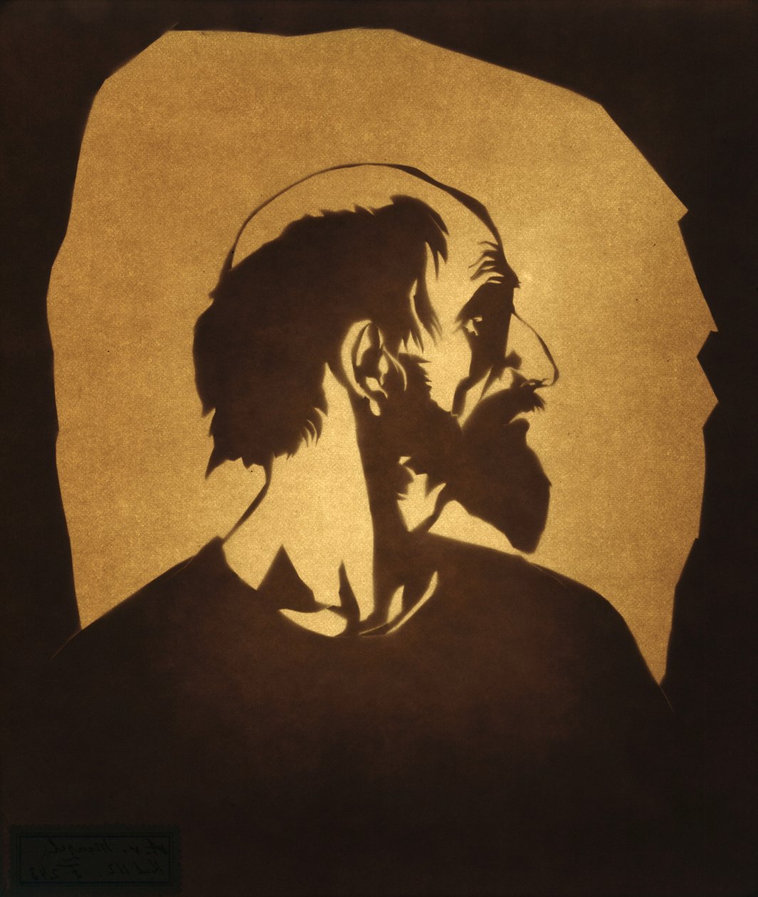 Mannlig brystportrett, hode i profil av Adolph Menzel