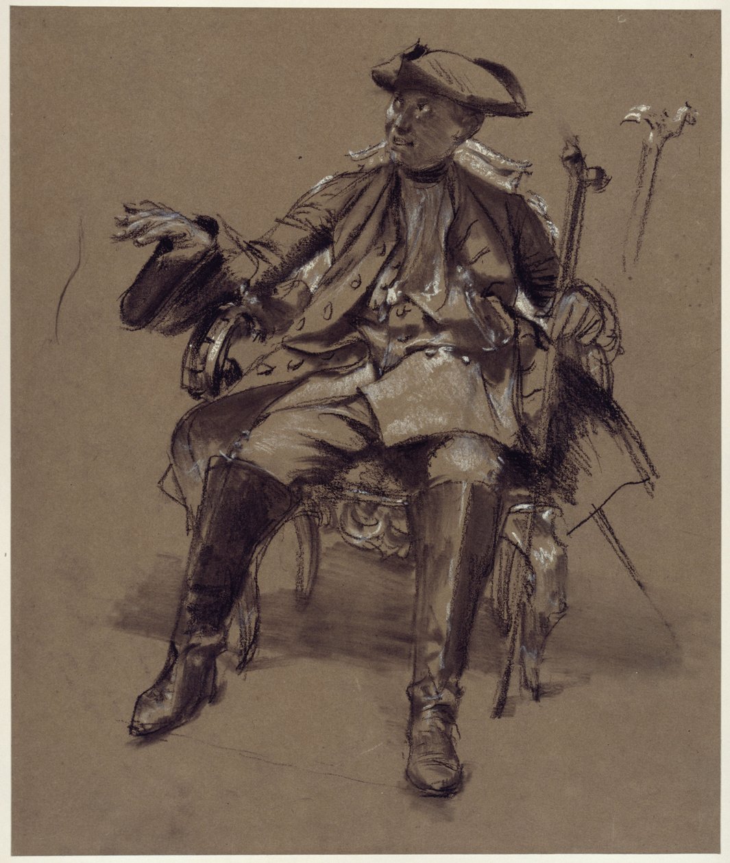 Modellstudie til Fredrik I i en lenestol av Adolph Menzel