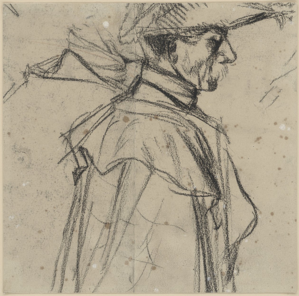 Offiser med hatt og frakk av Adolph Menzel