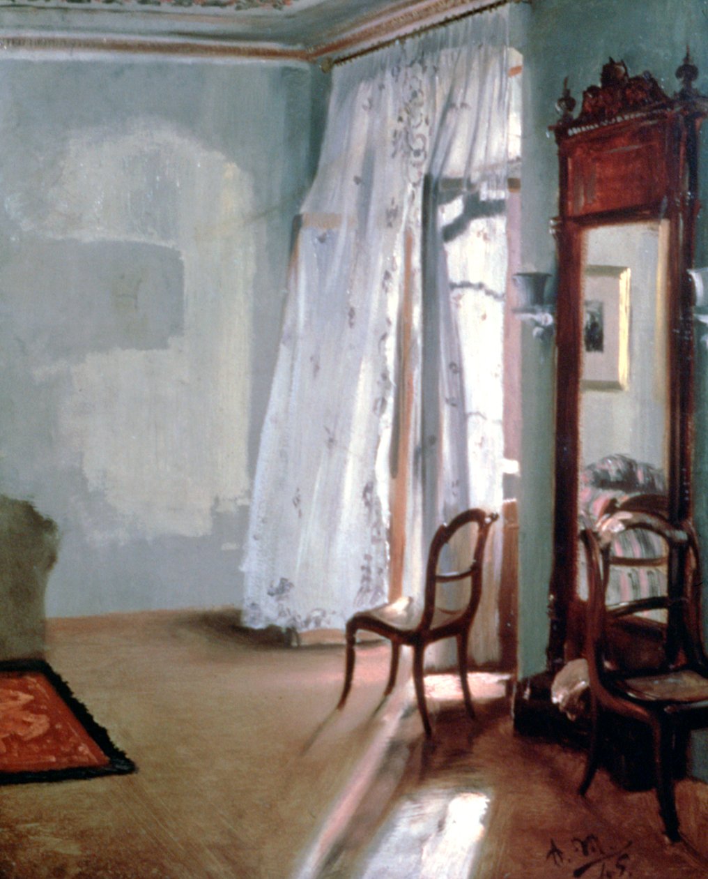 Rom med balkong, 1845 av Adolph Menzel