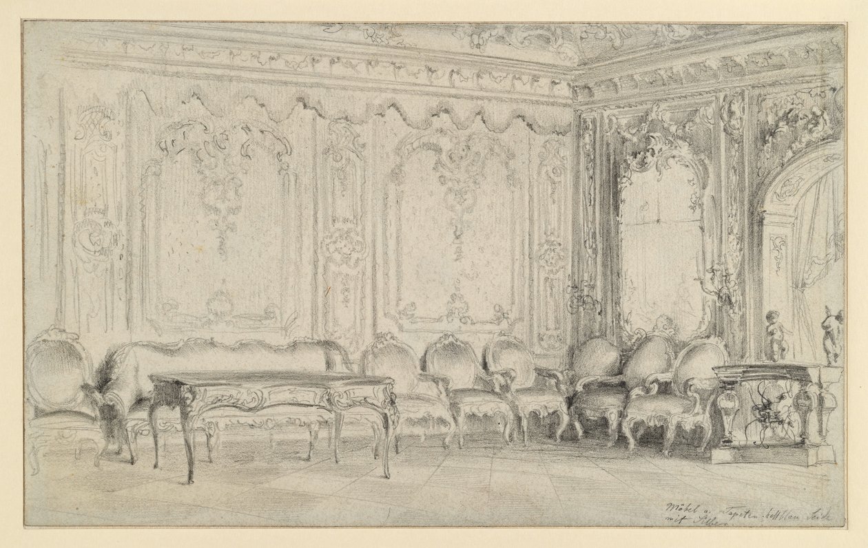 Soverom og arbeidsrom i byslottet i Potsdam av Adolph Menzel